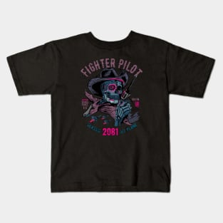 Tokebi's Cyberpunk Space Skull Cowboy Kids T-Shirt